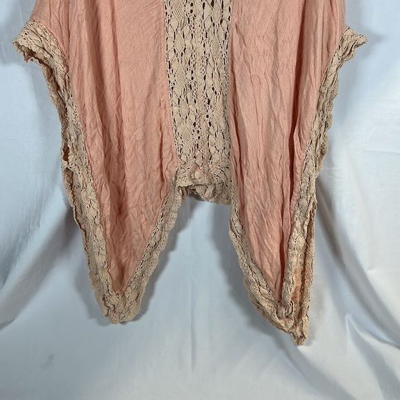 Peach and Cream Knit Poncho - Picture 6 of 6
